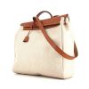 Hermes Herbag handbag in beige coated canvas and natural leather - 00pp thumbnail