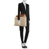 Hermes Herbag handbag in beige coated canvas and natural leather - Detail D1 thumbnail