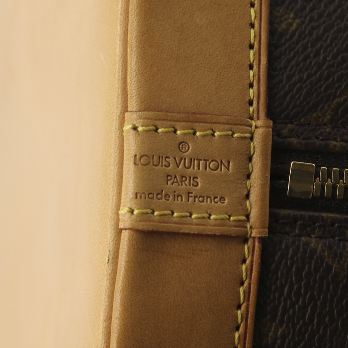 Bolso de mano Louis Vuitton Alma en lona Monogram y cuero natural - Detail D3