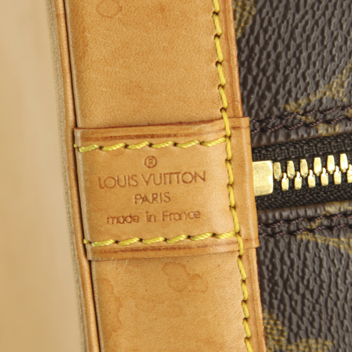 Borsa Louis Vuitton Alma in tela monogram e pelle naturale - Detail D3