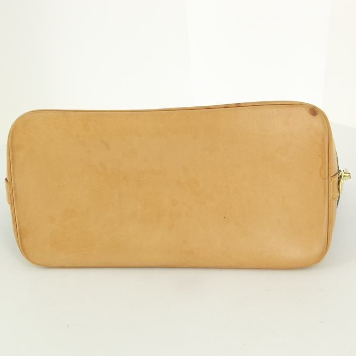 Louis Vuitton Alma handbag in monogram canvas and natural leather - Detail D4