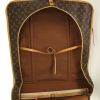 Porta abiti Louis Vuitton in tela monogram cerata marrone e pelle naturale - Detail D4 thumbnail