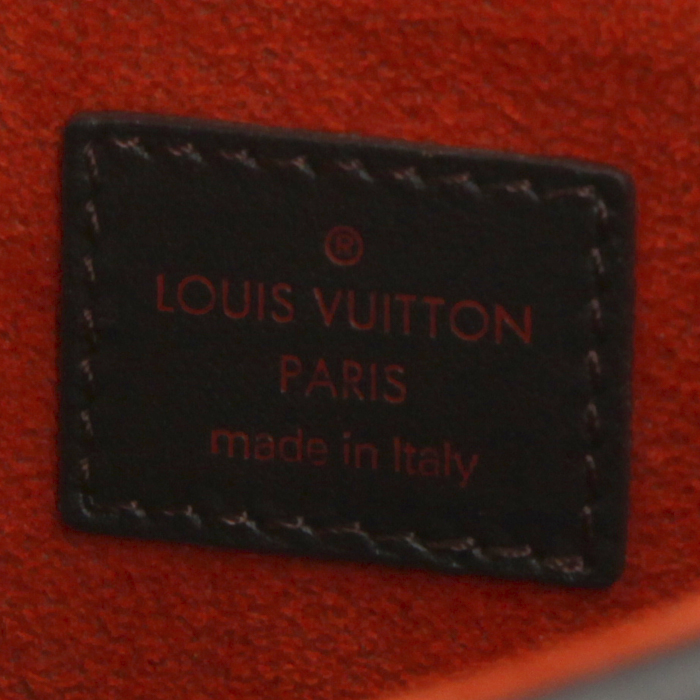 Bolso de mano Louis Vuitton en piel de potro bicolor marrón oscuro y color caramelo y material sintético marrón oscuro - Detail D3