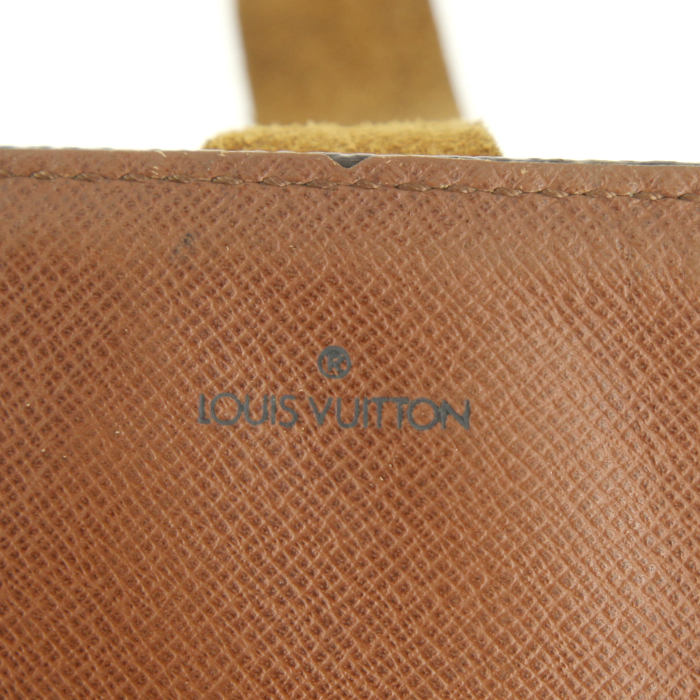 Sac besace Louis Vuitton Cartouchiére en toile monogram et cuir naturel - Detail D3