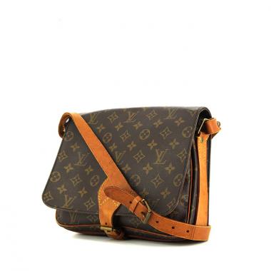 Borsa bisaccia Louis Vuitton Cartouchiére in tela monogram e pelle naturale