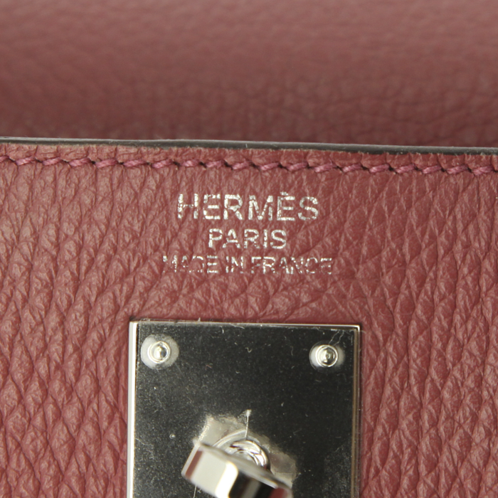 Hermes Kelly 40 cm handbag in Bois de Rose togo leather - Detail D4