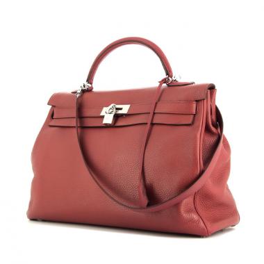 Sac à main Hermes Kelly 40 cm en cuir togo Bois de Rose