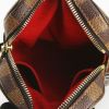 Sac bandoulière Louis Vuitton en toile damier ébène et cuir marron - Detail D2 thumbnail