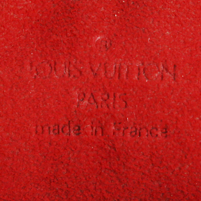 Sac bandoulière Louis Vuitton en toile damier ébène et cuir marron - Detail D3
