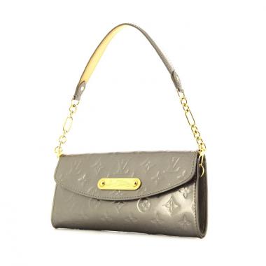 Borsa/pochette Louis Vuitton in pelle verniciata monogram grigia