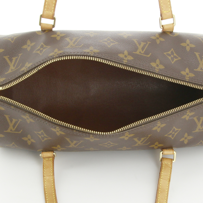 Sac à main Louis Vuitton Papillon en toile monogram et cuir naturel - Detail D2