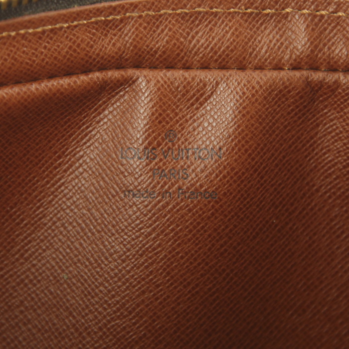 Borsa a tracolla Louis Vuitton Marly in tela monogram cerata e pelle naturale - Detail D3