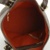 Louis Vuitton petit Bucket shopping bag in ebene damier canvas and brown leather - Detail D2 thumbnail