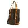 Shopping bag Louis Vuitton Bucket modello grande in tela monogram marrone e pelle naturale - 00pp thumbnail