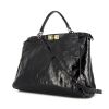 Fendi Peekaboo large model handbag in black patent leather - 00pp thumbnail