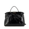 Fendi Peekaboo large model handbag in black patent leather - 360 thumbnail