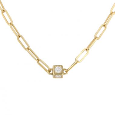 Collier Dinh Van Cube en or jaune et en diamants