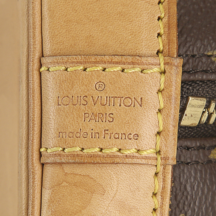 Borsa Louis Vuitton  Alma in tela monogram e pelle naturale - Detail D3