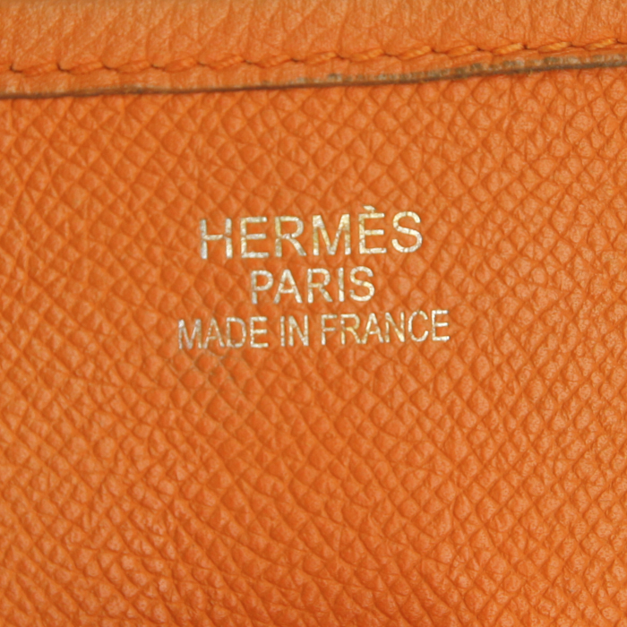 Borsa a tracolla Hermes Evelyne modello medio in pelle Epsom arancione - Detail D3
