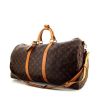 Bolsa de viaje Louis Vuitton Keepall 55 cm en lona Monogram y cuero natural - 00pp thumbnail