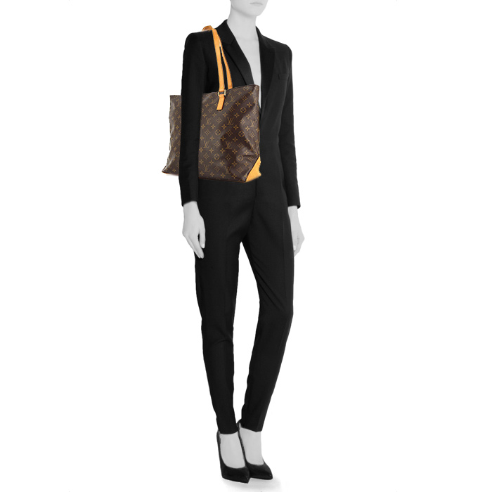 Louis Vuitton Mezzo shopping bag in monogram canvas and natural leather - Detail D1