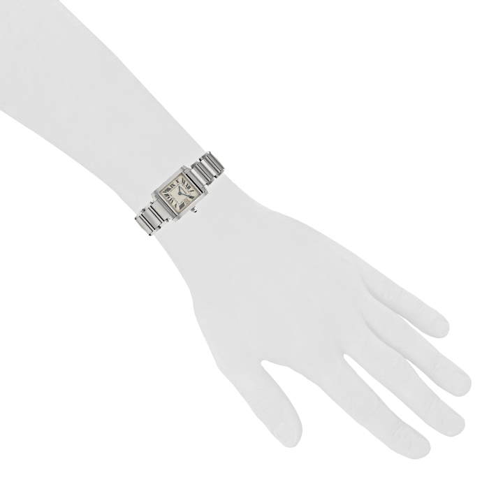 Cartier Tank Française in Stainless steel Ref:  2465 Circa  2000 - Detail D1