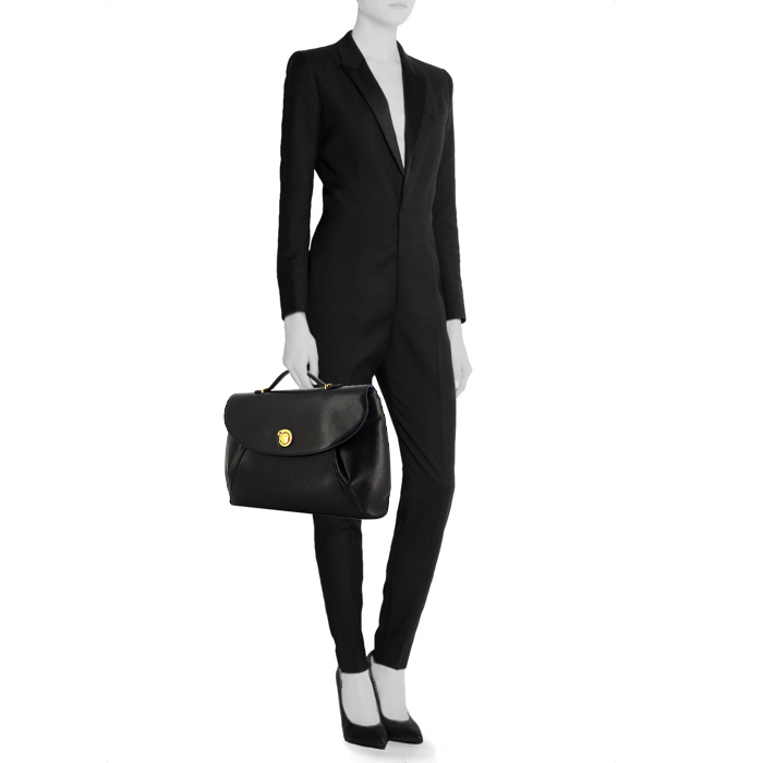 Cartier Panthère small model briefcase in black leather - Detail D1