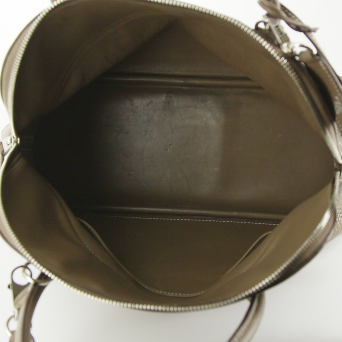 Bolso de mano Hermes Bolide 30 cm en cuero togo marrón etoupe - Detail D3