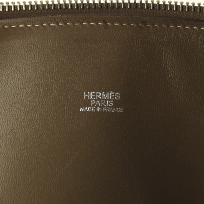 Bolso de mano Hermes Bolide 30 cm en cuero togo marrón etoupe - Detail D4