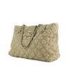 Handbag in beige jute canvas and beige leather - 00pp thumbnail