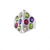 Vintage 1980's ring in white gold,  diamonds and tourmaline, in peridots and in amethysts - 00pp thumbnail