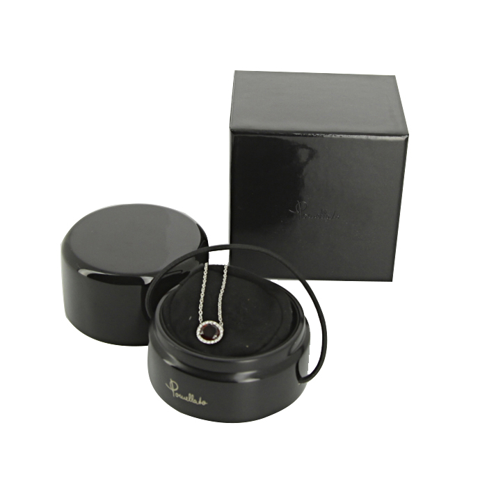 Pomellato Colpo Di Fulmine necklace in white gold,  diamonds and garnet - Detail D2