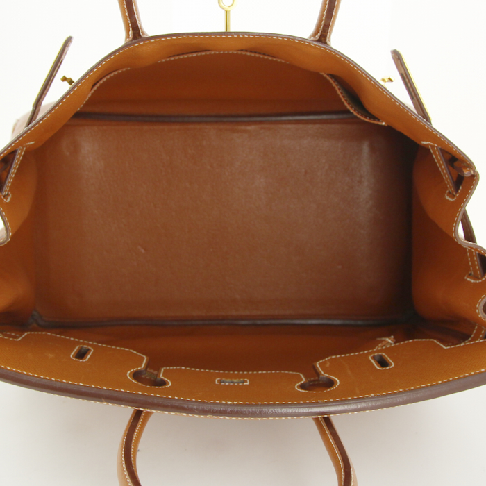 Borsa Hermes Birkin 35 cm in pelle Epsom gold - Detail D2