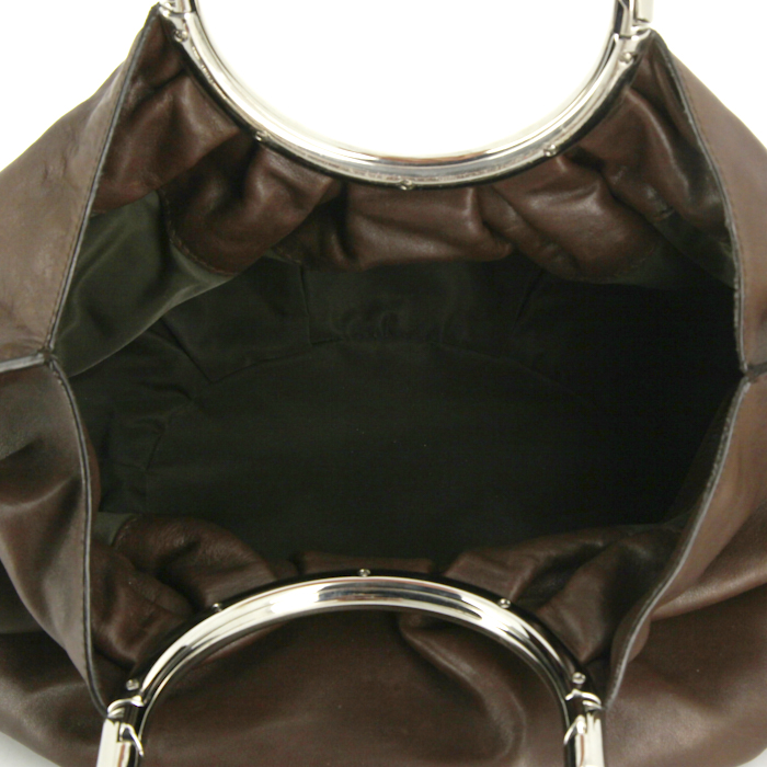 Sac à main Dior Soft Babe en cuir marron - Detail D2