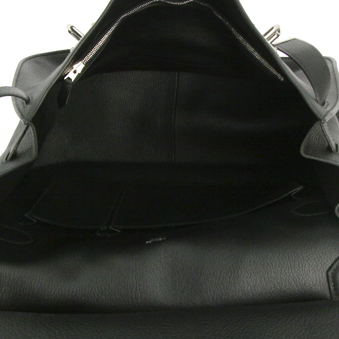 Hermes Jypsiere messenger bag in black togo leather - Detail D2