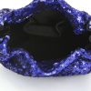 Borsa a tracolla Sonia Rykiel in paillettes blu a fiori e tessuto nero - Detail D2 thumbnail