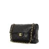 Chanel Timeless jumbo handbag in black coated canvas - 00pp thumbnail
