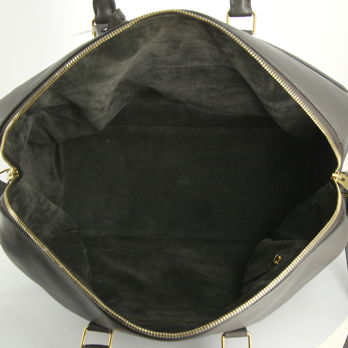 Saint Laurent Duffle handbag in grey leather - Detail D3