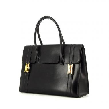 Borsa Hermes Drag in pelle box nera