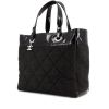 Bolso de mano Chanel Grand Shopping en charol negro y tela gris antracita - 00pp thumbnail