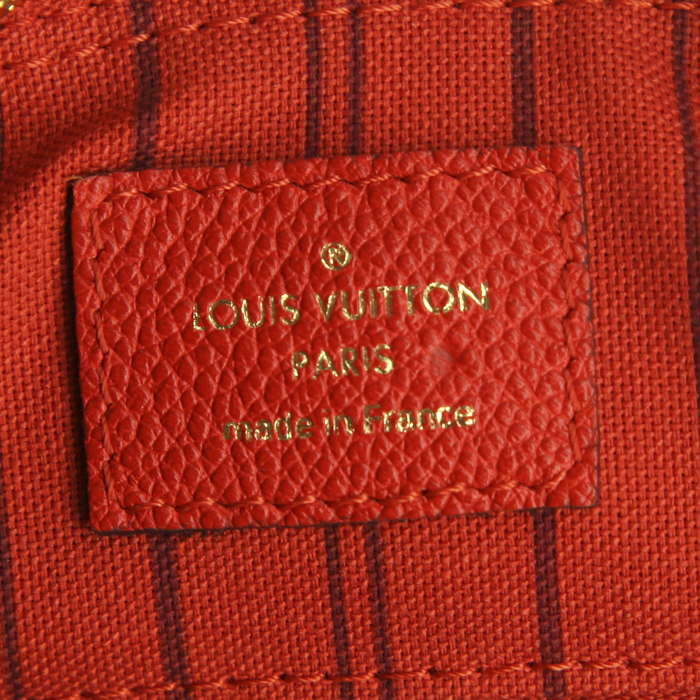Borsa a tracolla Louis Vuitton Speedy 25 cm in pelle monogram rossa - Detail D4
