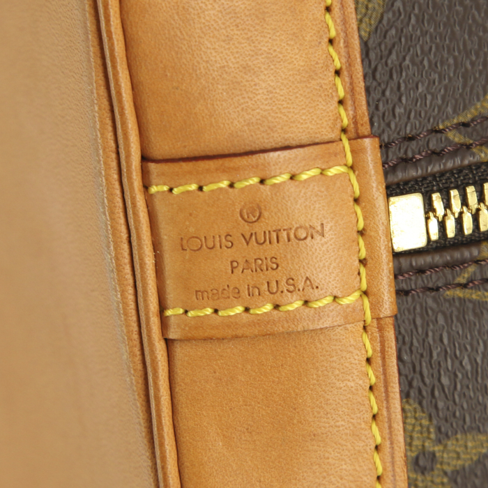 Borsa Louis Vuitton Alma in tela monogram e pelle naturale - Detail D3