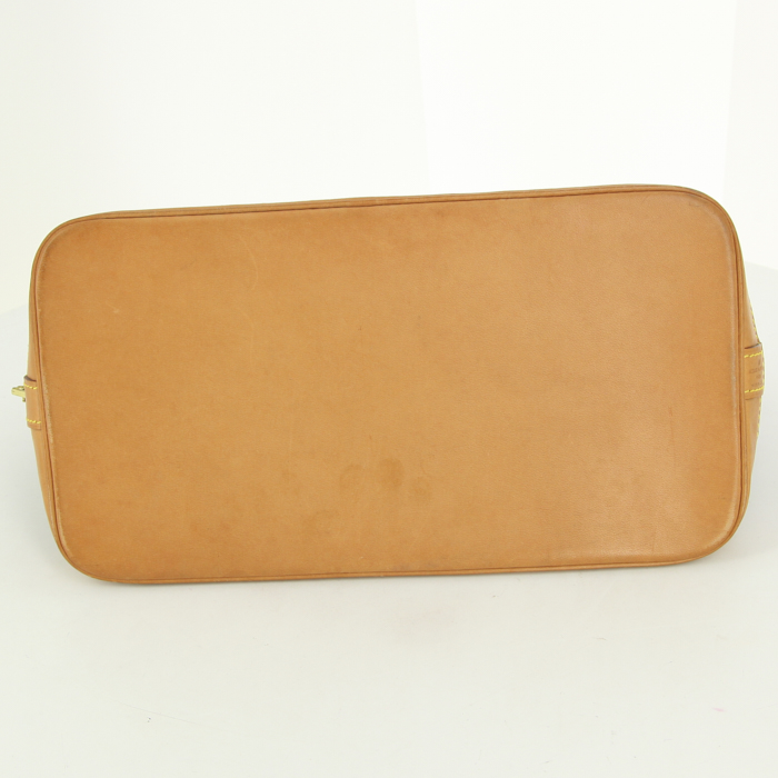 Borsa Louis Vuitton Alma in tela monogram e pelle naturale - Detail D4