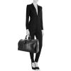 Louis Vuitton Keepall 45 travel bag in black epi leather - Detail D1 thumbnail