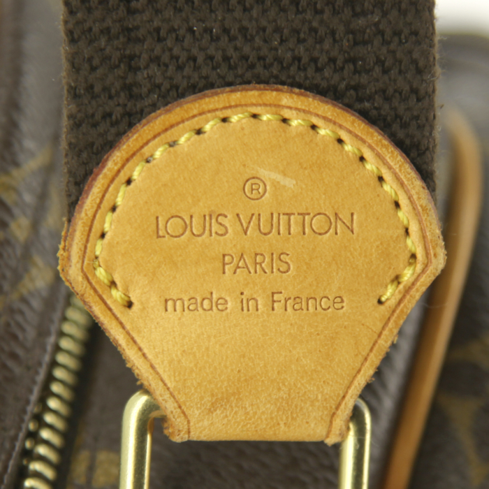 Borsa bisaccia Louis Vuitton Reporter in tela monogram e pelle naturale - Detail D4