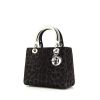 Dior Mini Lady Dior handbag in anthracite grey foal - 00pp thumbnail