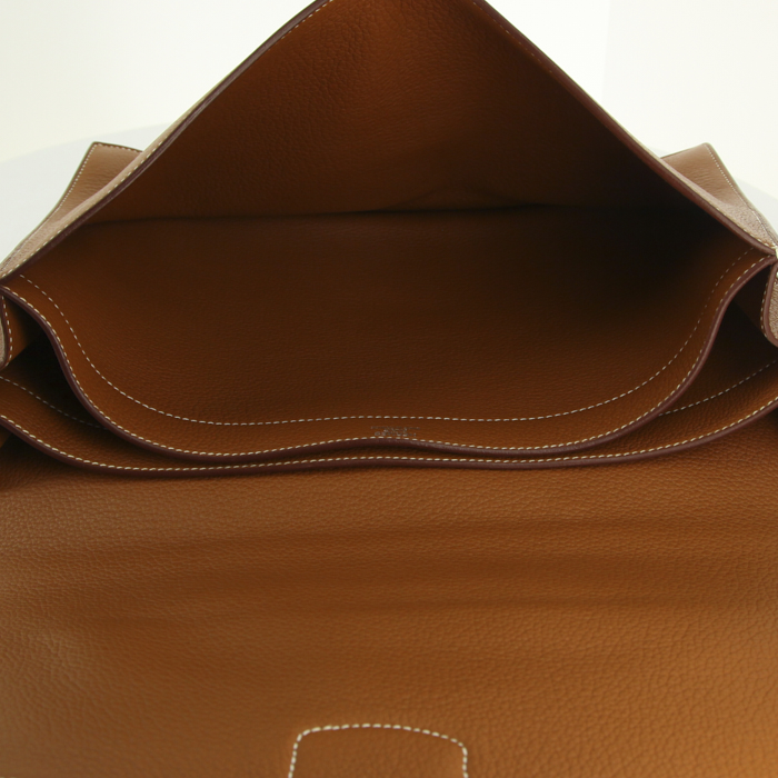 Borsa portadocumenti Hermes Sac à dépêches in pelle taurillon clemence gold - Detail D2
