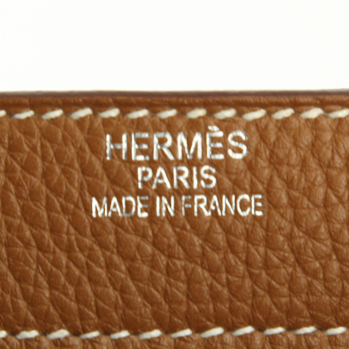 Borsa portadocumenti Hermes Sac à dépêches in pelle taurillon clemence gold - Detail D3