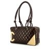 Chanel Cambon handbag in chocolate brown and beige quilted leather - 00pp thumbnail