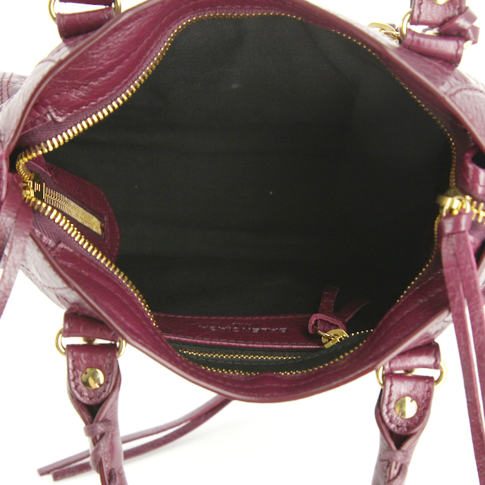 Bolso bandolera Balenciaga City Cross en cuero morado - Detail D3